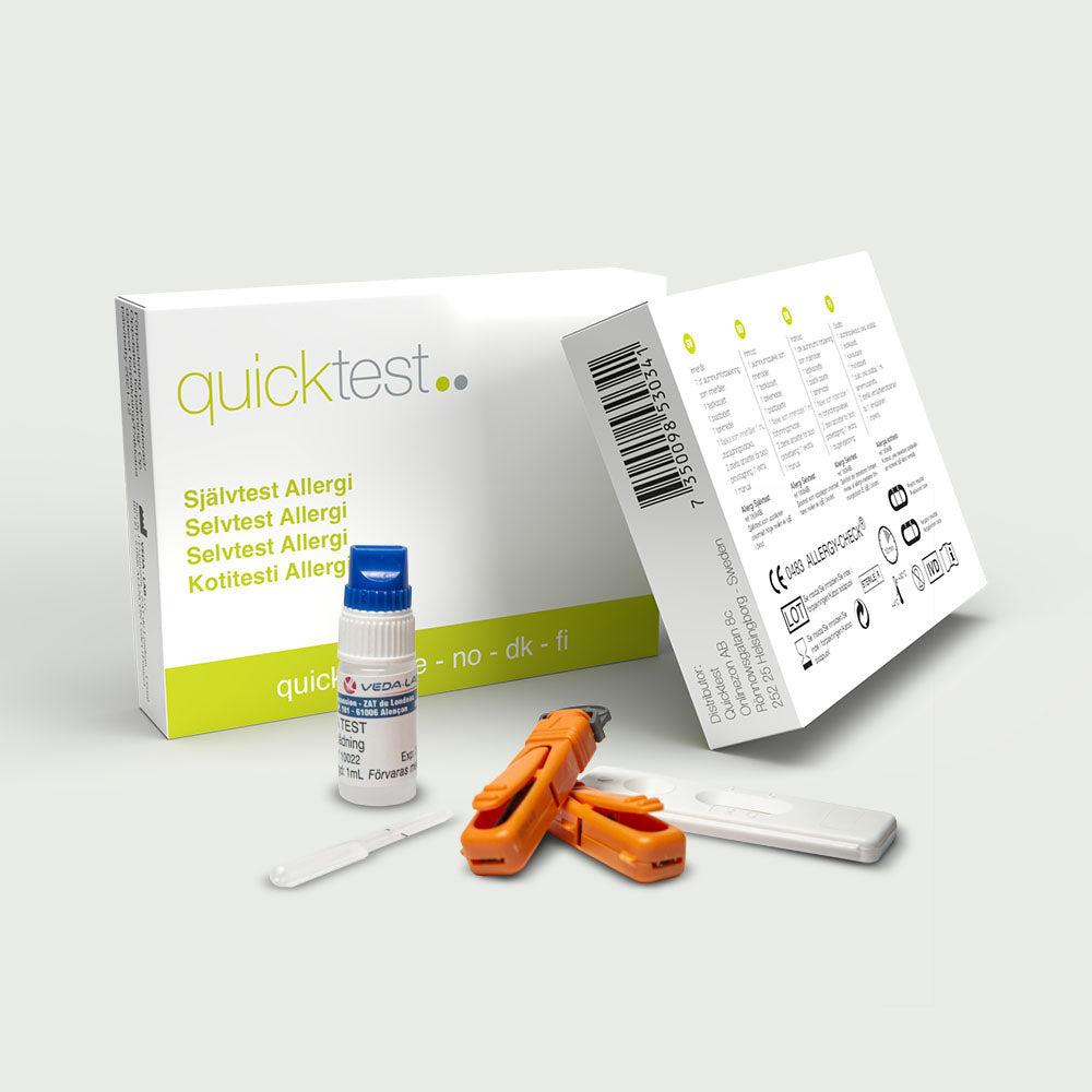 Allergitest snabbtest kassett från Quicktest förpackning