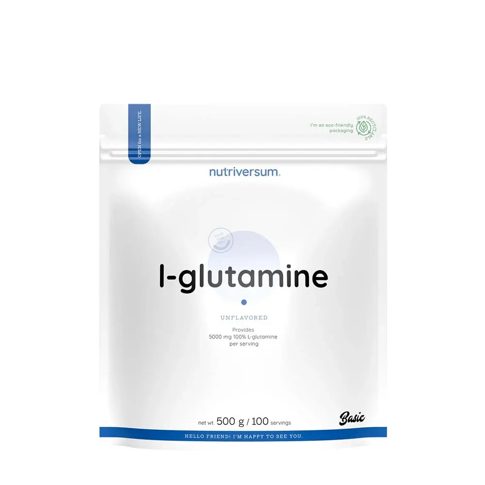 Nutriversum 100% L-Glutamin pulver 500 g osmaksatt förpackning