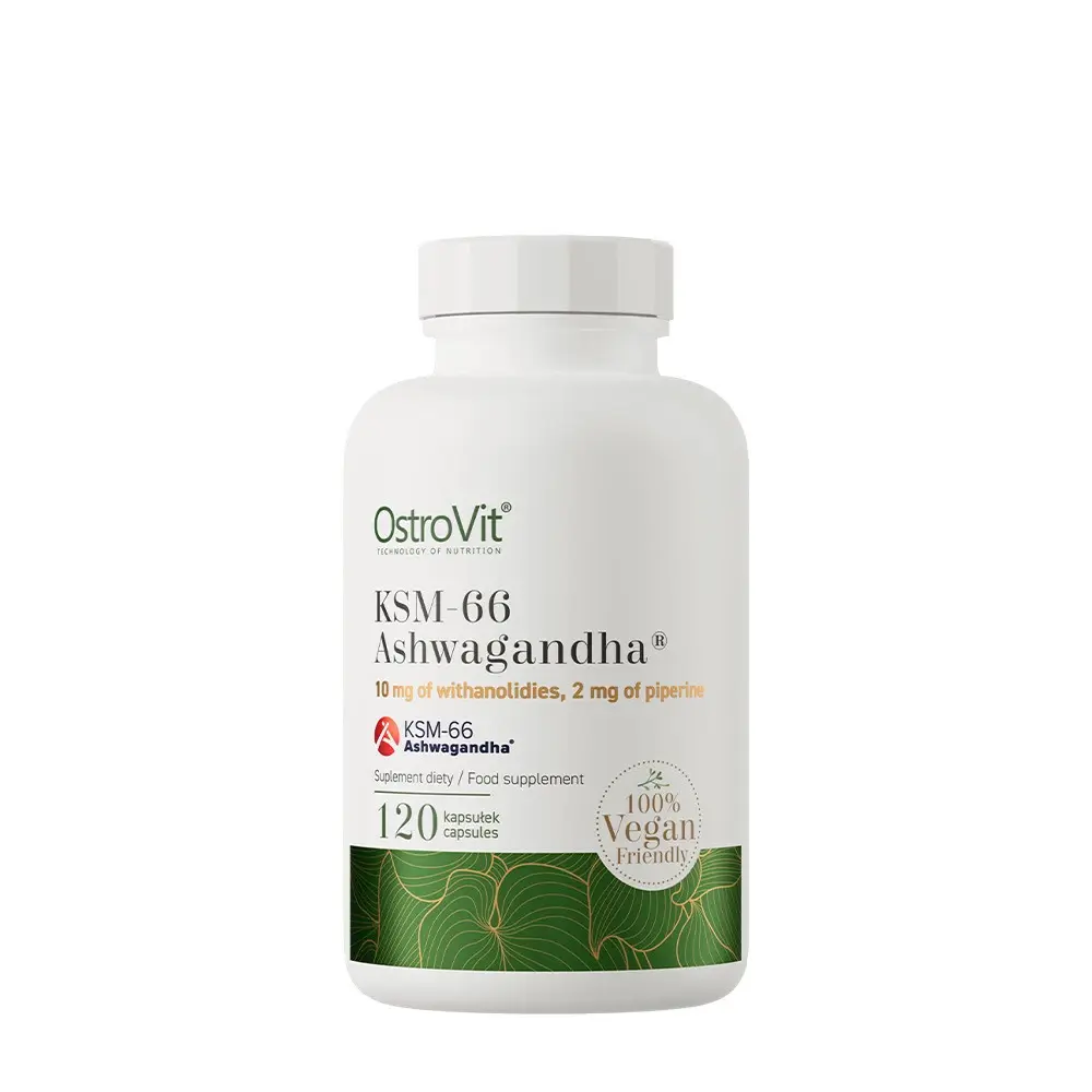 OstroVit KSM-66 Ashwagandha Vege 120 kapslar förpackning