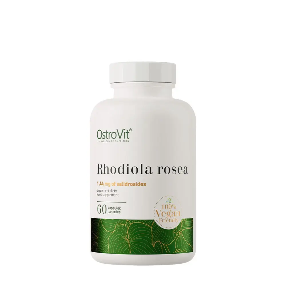 OstroVit Rhodiola Rosea 60 vegankapslar i svart förpackning
