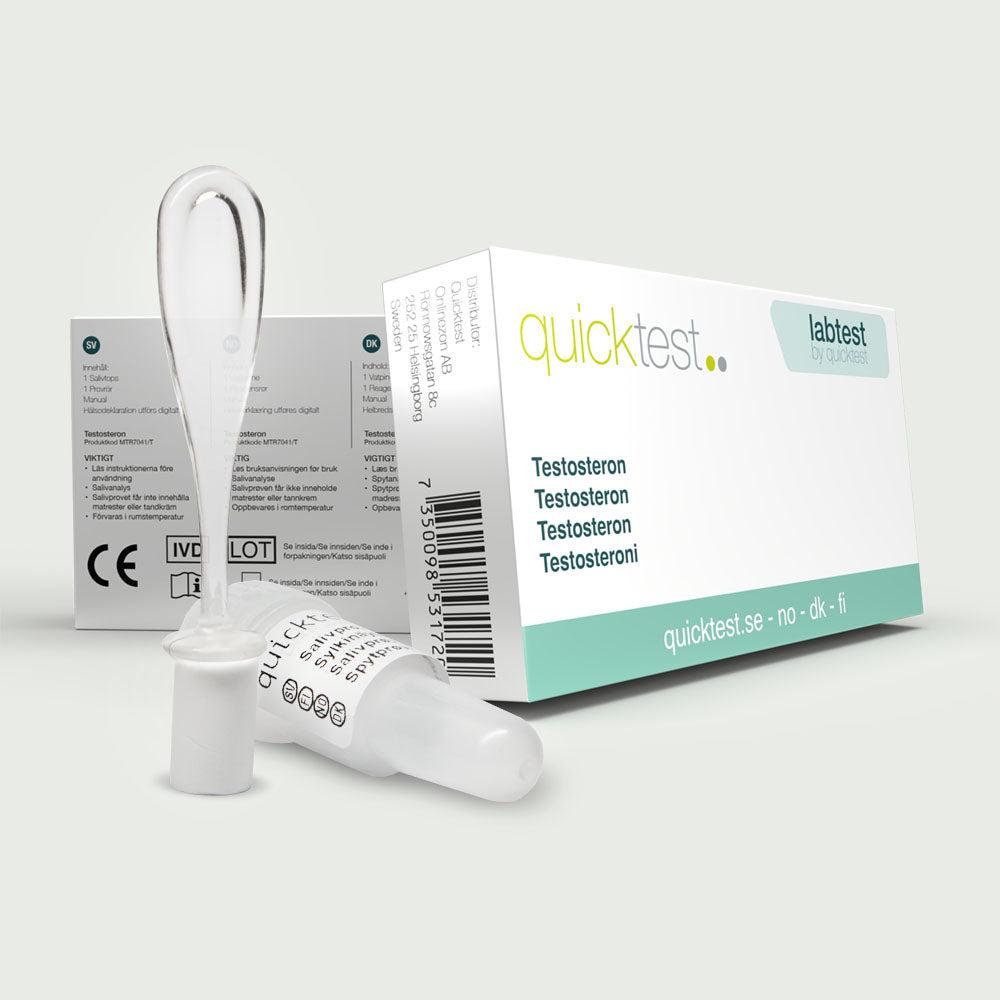 Quicktest testosteron test hemmatest förpackning med fingerstick-lancett