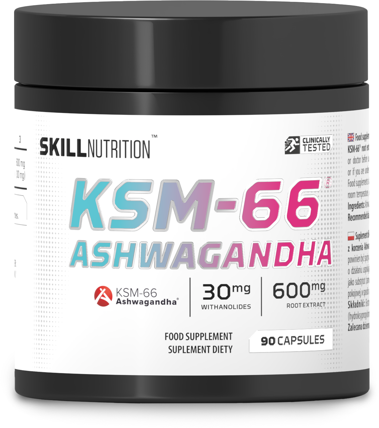 Skill Nutrition KSM-66 Ashwagandha 90 vegankapslar förpackning