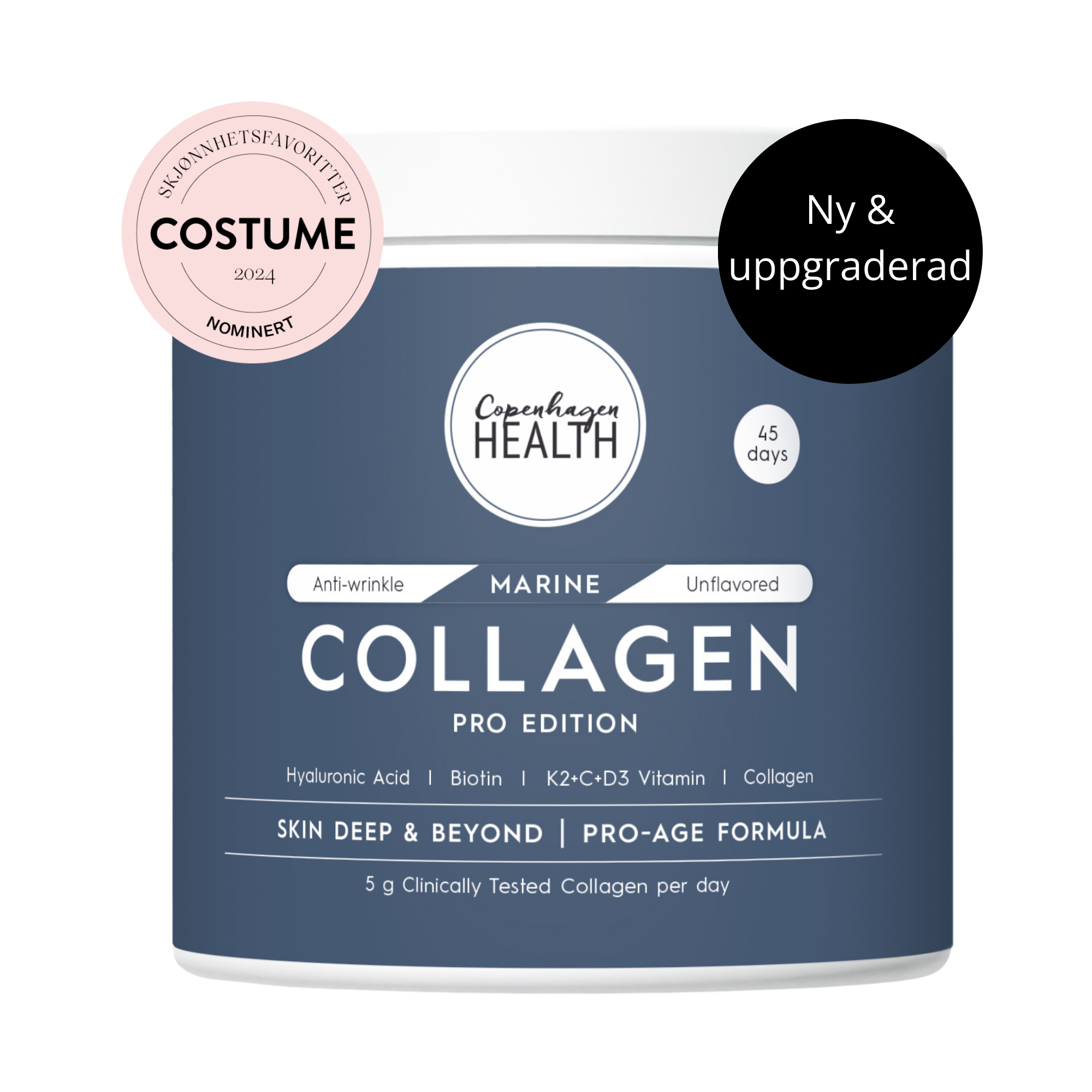 Marine Collagen Pro Edition burk från Copenhagen Health framsida