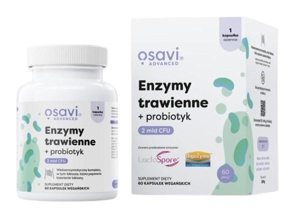 Osavi Digestive Enzymes med Probiotika 60 kapslar burk