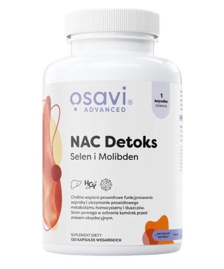 Osavi NAC Detox med Selen och Molybden 120 kapslar förpackning