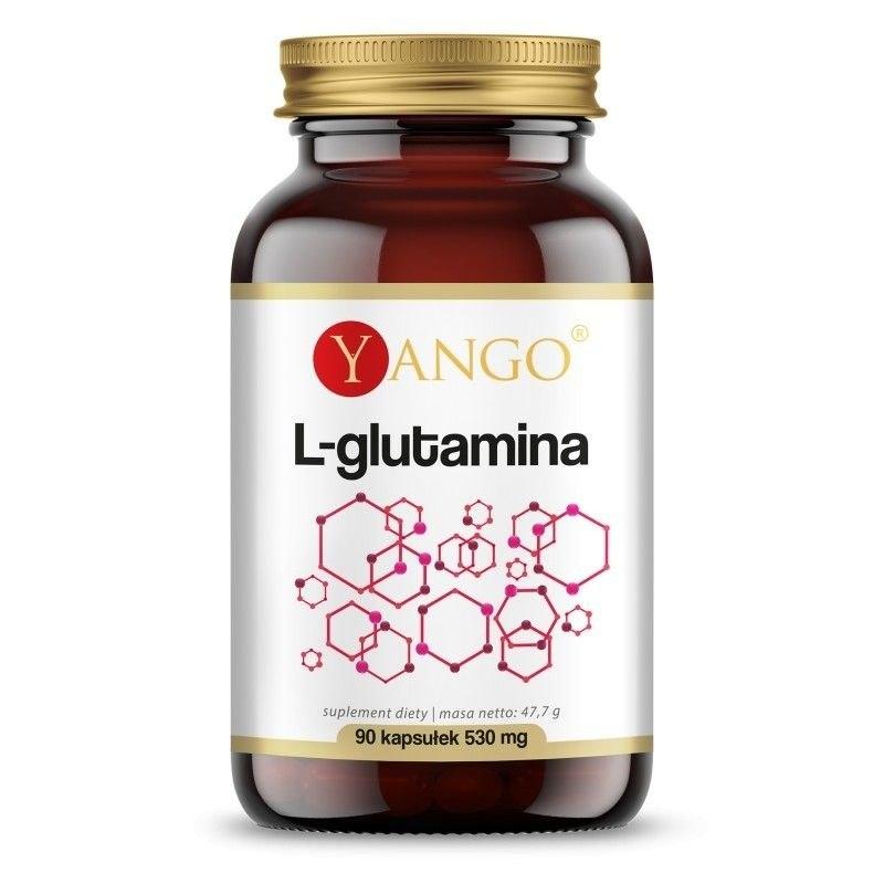 Yango L-glutamin 90 kapslar svart förpackning