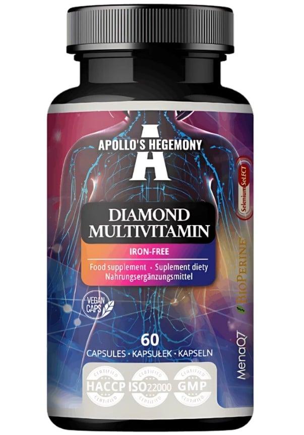 Apollo's Hegemony Diamond Multivitamin utan järn 60 kapslar förpackning